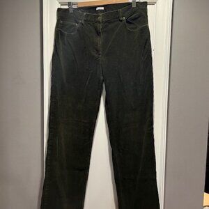 Jones New York Sport Everyday Jean Wide Leg Olive Corduroy Pants Women's, Sz 14
